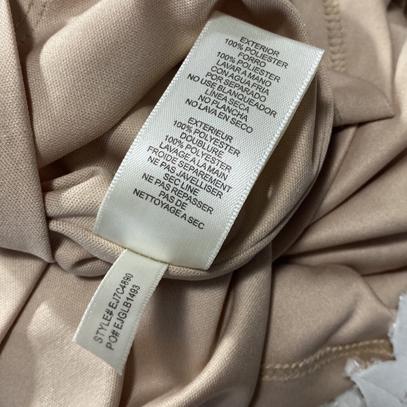 Eliza J Laser Cut Sheath Cream over tan Dress sz M/L EUC - Picture 5 of 16
